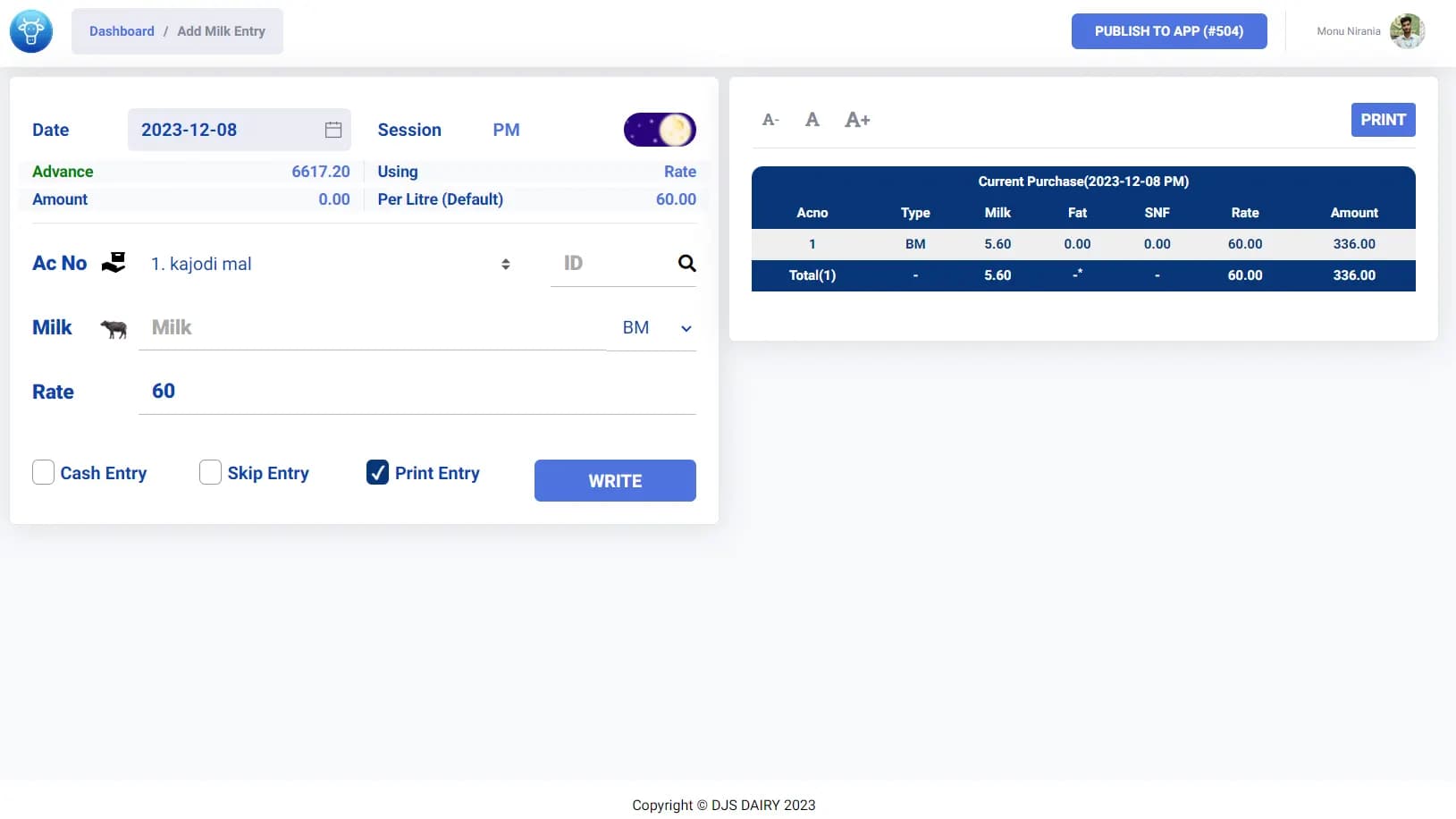 DJS Dairy — order & delivery management portal